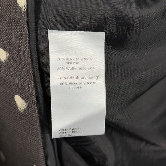 Akris Punto Wool Blend Sheath Dress Charcoal Gray Ivory Dot Luxury Work Office 8 - Picture 6 of 8